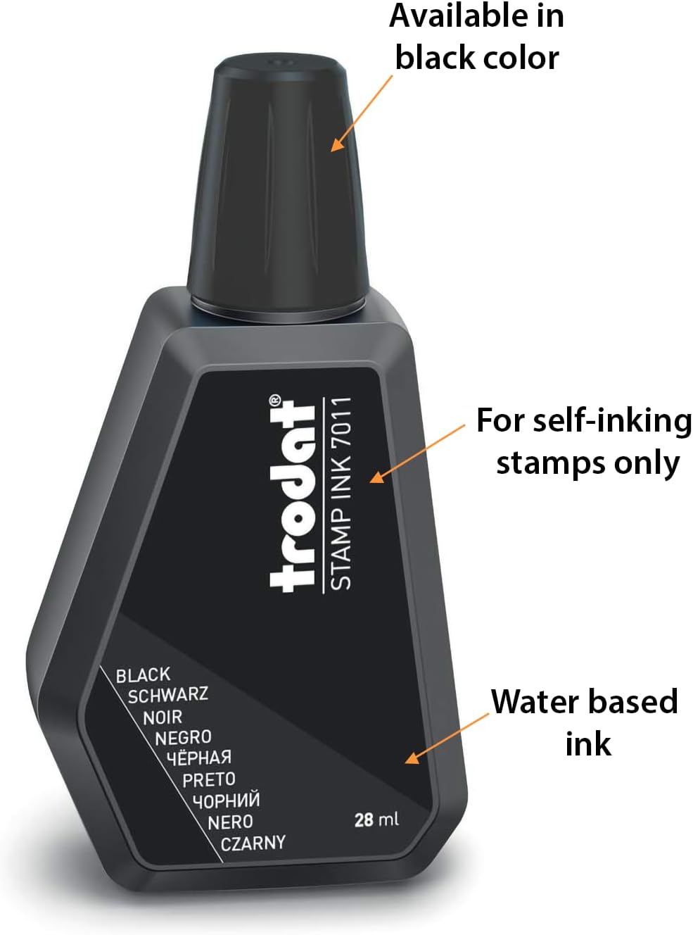 SmartSign Ink - Black, 2oz Bottle, Replacement Ink for Use with Self Inking Stamps and Rubber Stamp Pads, Made in USA