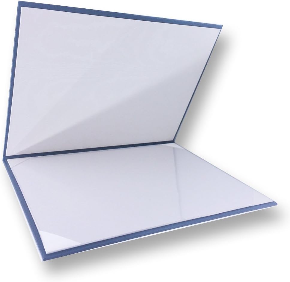 SHOP AWARDS AND GIFTS 8. 5” x 11” Padded Certificate Holder with Acetate Cover, Folder for Diploma, Degree, Documents, Awards, Blue, Personalized