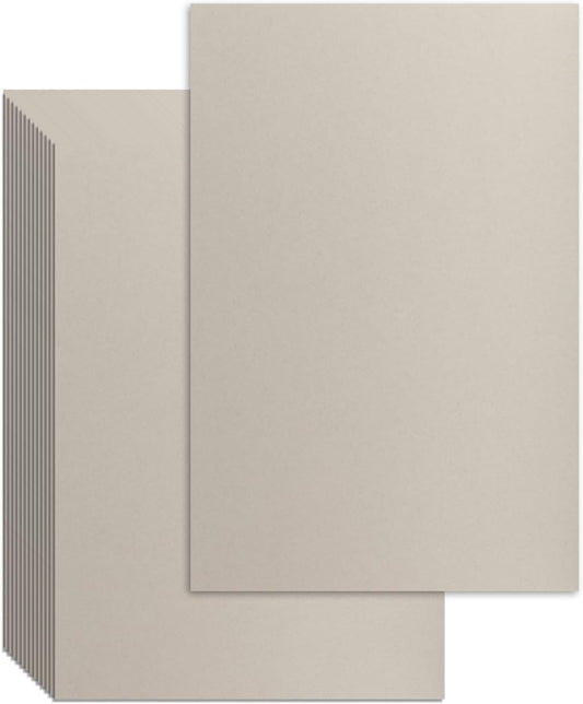 25 Pcs Book Board, Binder Board, Cover Board, Heavy Duty Chipboard for Book Binding, DIY Cardboard (Gray, 11 x 17 Inch 80PT)