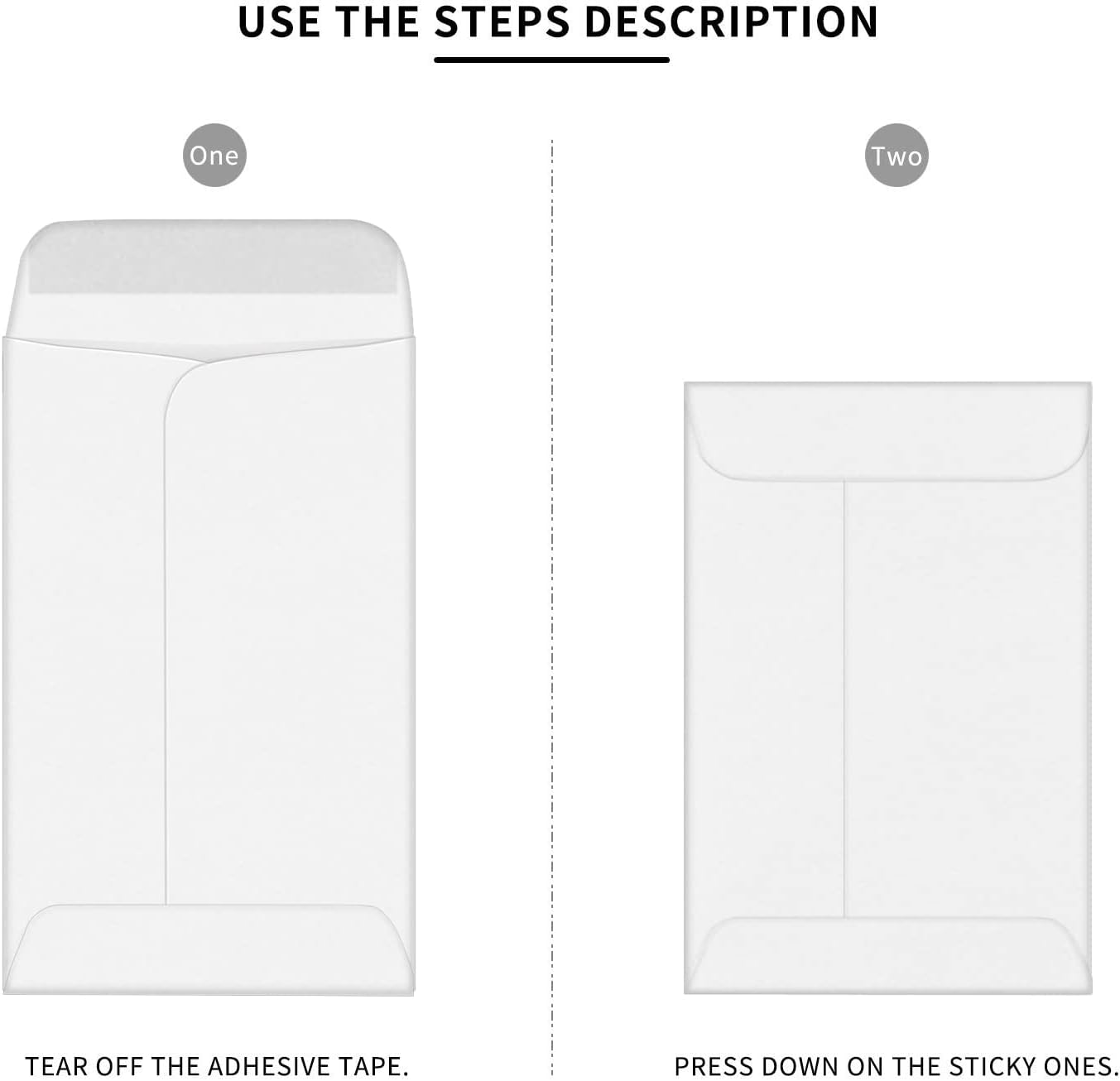 500 PCS #1 Coin Envelopes, 2-1/4'' x 3-1/2'' inches White Kraft Envelopes Classic Small Parts Envelopes with Self Adhesive Gummed Flap for Coins, Cash, Credit Cards, Seeds