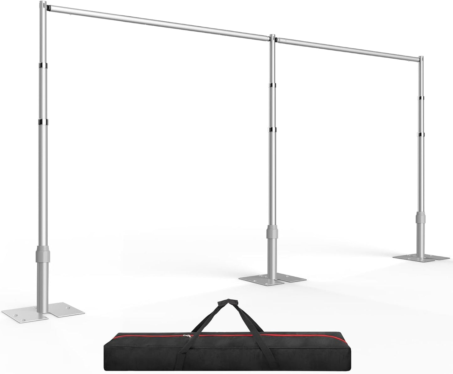 EMART Backdrop Stand Heavy Duty 8.9ftx20ft, Adjustable Pipe and Drape Photo Background Support Kit, Metal Frame with Flat Base for Wedding Birthday Party Banquet Decorations