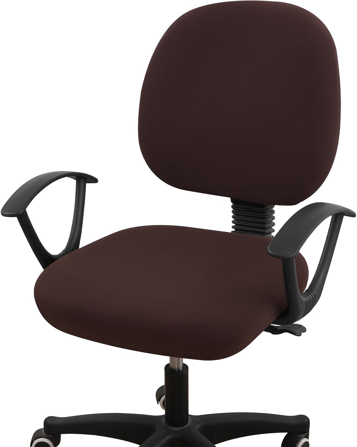 Smiry Stretch Printed Office Computer Chair Covers, Universal Washable Removable Desk Rotating Chair Slipcovers Protector, Seat + Backrest Cover - Chocolate