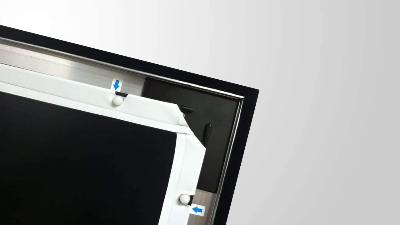 Silver Ticket Products STR Series 6 Piece White 1.1 Gain 120" Diagonal 16:9 Format Projection Screen, Aluminum Frame, Wall Mounted, 109.25x63.625 inches STR-169120