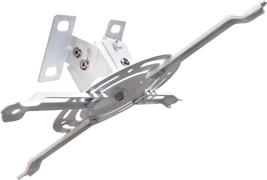Low Profile Projector Ceiling Mount Universal, 22 lbs Max Weight, 360° Rotation 30° Tilt | Universal Projector Bracket 3.3" High, Suspended Drop Ceiling Mount Kit for Home & Office Projectors(White)
