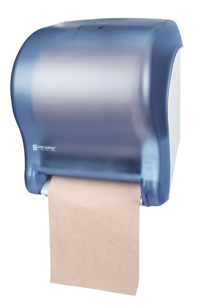 San Jamar T8000 Tear-N-Dry Essence Towel Dispenser, Fits 8" Wide Roll, 11-3/4" Width x 14-7/16" Height x 9-1/8" Depth, Arctic Blue