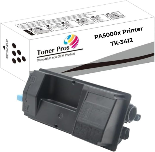 Toner Pros Compatible Toner Cartridge Replacement for Kyocera TK-3412 (TK3412) Black Toner Catridge (1T0C0X0US0) for ECOSYS PA5000x Model Laser Printer