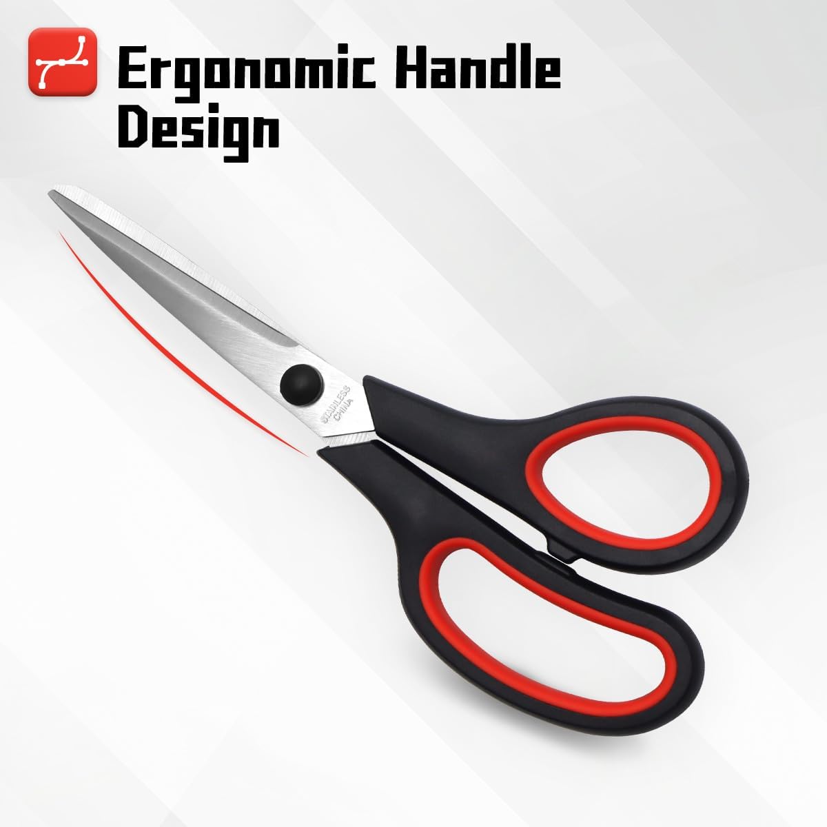 Vitoler Scissors All Purpose Heavy Duty,8.5" Kitchen Scissor for Food,Sewing Fabric Cutting, Right/Left Handed scissors for school