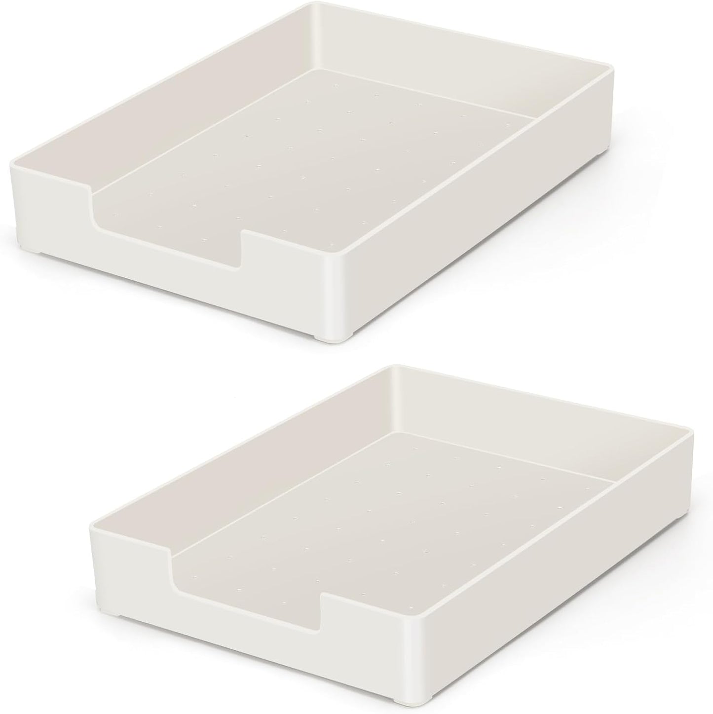 Letter Tray/Paper Tray Organizer for Desk/Stackable Letter Tray Paper Holder File Organizer for Office Supplies School Home Desk Accessories (White) 2Pcs