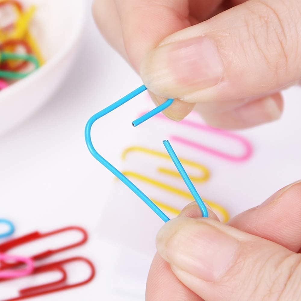 Vinaco Paper Clips Colorful, 400PCS Medium and Jumbo（1.3 inch & 2 inch） Paper Clips, Durable and Rustproof, Coated Large Paperclips Great for Office School Document Organizing (Multicolored)