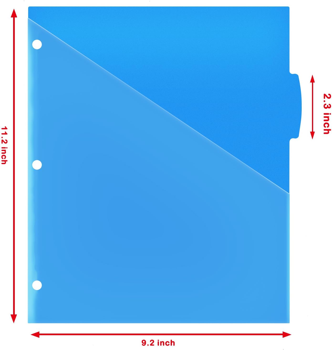 Plastic 5-Tab Dividers with Clear Front Pockets -2 Sets, Pocket Dividers for 3-Ring Binders, Multi-Color Binder Dividers, Total 10 Tabs