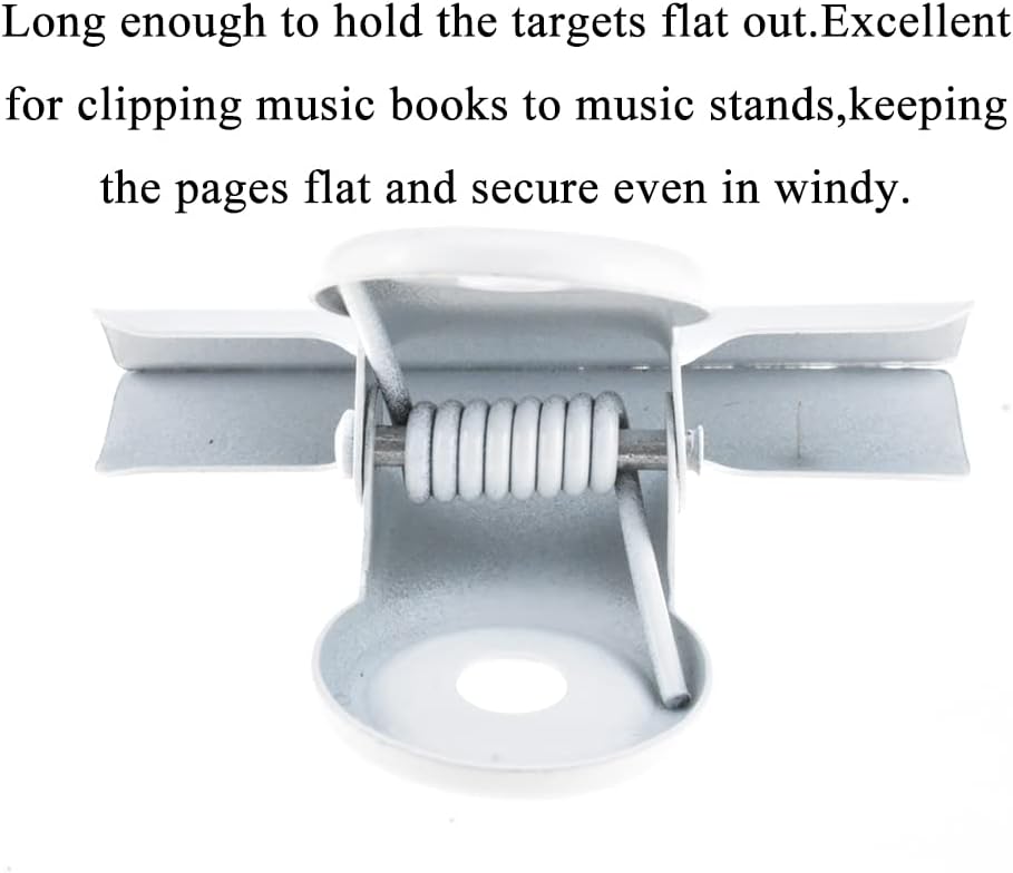 HAHIYO 2inch White Bulldog Clips Metal File Hinge Binder Clips Clamps Save Space Strong Spring Jaws Rock Solid Grip Book Lay Flat Deburred Edge for Hang Photos Wall Grid Dog Food 13PCS