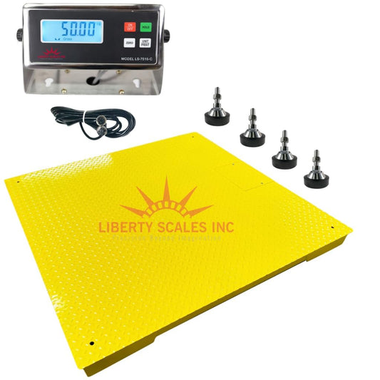 Liberty LS-700-4X6 Heavy Duty General Purpose Floor Scale | 48" x 72" | Capacity of 10,000 lbs x 2 lb + Yellow