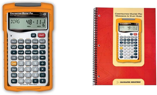 Calculated Industries 4065 Construction Master ProCalculator & 2140 Construction Master Pro Workbook and Study Guide | 4 Comprehensive Sections | Site Development | Footings, Slabs, Walls