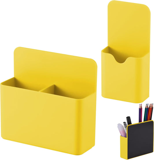 Magnetic Pen Holder,2 Pack Magnetic Dry Erase Marker Holder with Generous Compartments,Strong Magnet Storage Marker Pen Pencil Organizer for Refrigerator,Whiteboard,Locker Accessories