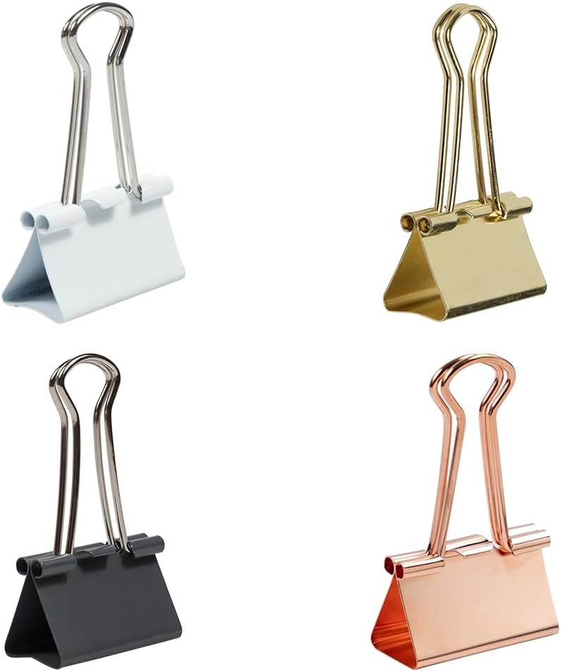 JAM PAPER Colorful Binder Clips Assortment - Medium - 1 1/4 Inch (32 mm) - Assorted Business Colors - 60 Binderclips/Pack