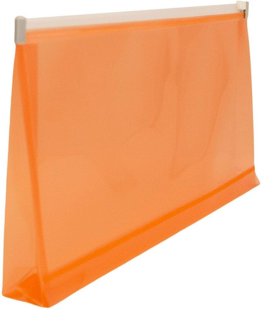 JAM PAPER Plastic Envelopes with Zip Closure - #10 Booklet Wallet - 5 x 10 - Orange - 3/pack