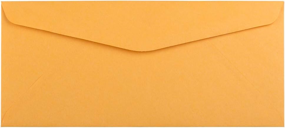 JAM PAPER #10 Business Commercial Envelopes - 4 1/8 x 9 1/2 - Brown Kraft Manila - Bulk 250/Box