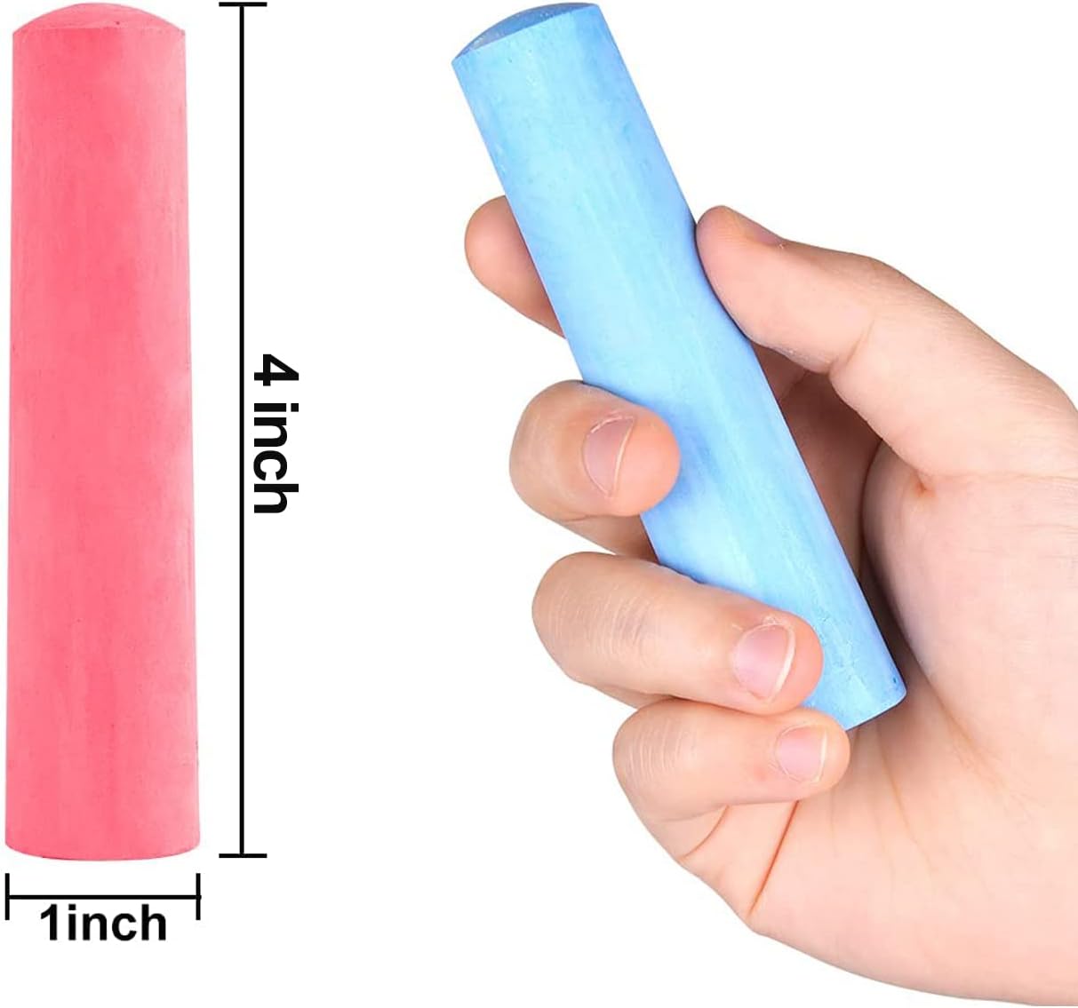 Washable Sidewalk Chalk, 54 Pcs 8 Colors Jumbo Chalks Bulk, Non-Toxic Chalk for Kids Adults, Painting on Chalkboard, Blackboard, Playground, Outdoor Sidewalk