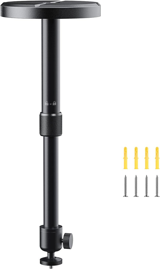 Aurzen Ceiling Projector Mount Bracket, 360° Rotation & 90° Tilt, Adjustable 9"-15" Length, ¼-Inch Screw, Compatible with TMY, HAPPRUN, Yaber, Epson & Most Projectors for Ceiling/Wall Use