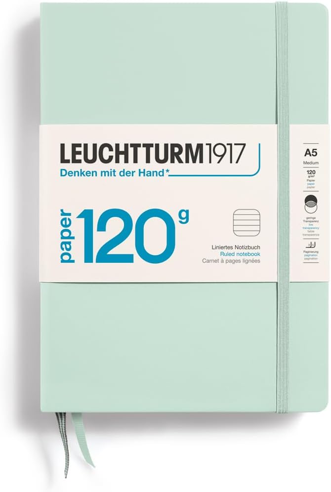 LEUCHTTURM1917 - 120G Special Edition - Medium A5 Ruled Hardcover Notebook (Mint) - 203 Numbered Pages with 120gsm Paper