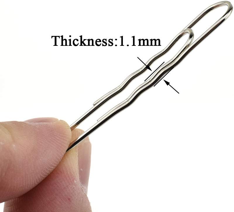 HAHIYO Paperclips Nonskid New Upgrade No Paper Scratch Large 2” Length Paper Clips with Curve Non Skid Heavy Duty Tight Grip Thick Rust Proof Reusable Metal Bright Silver for Home Office 90 Pack