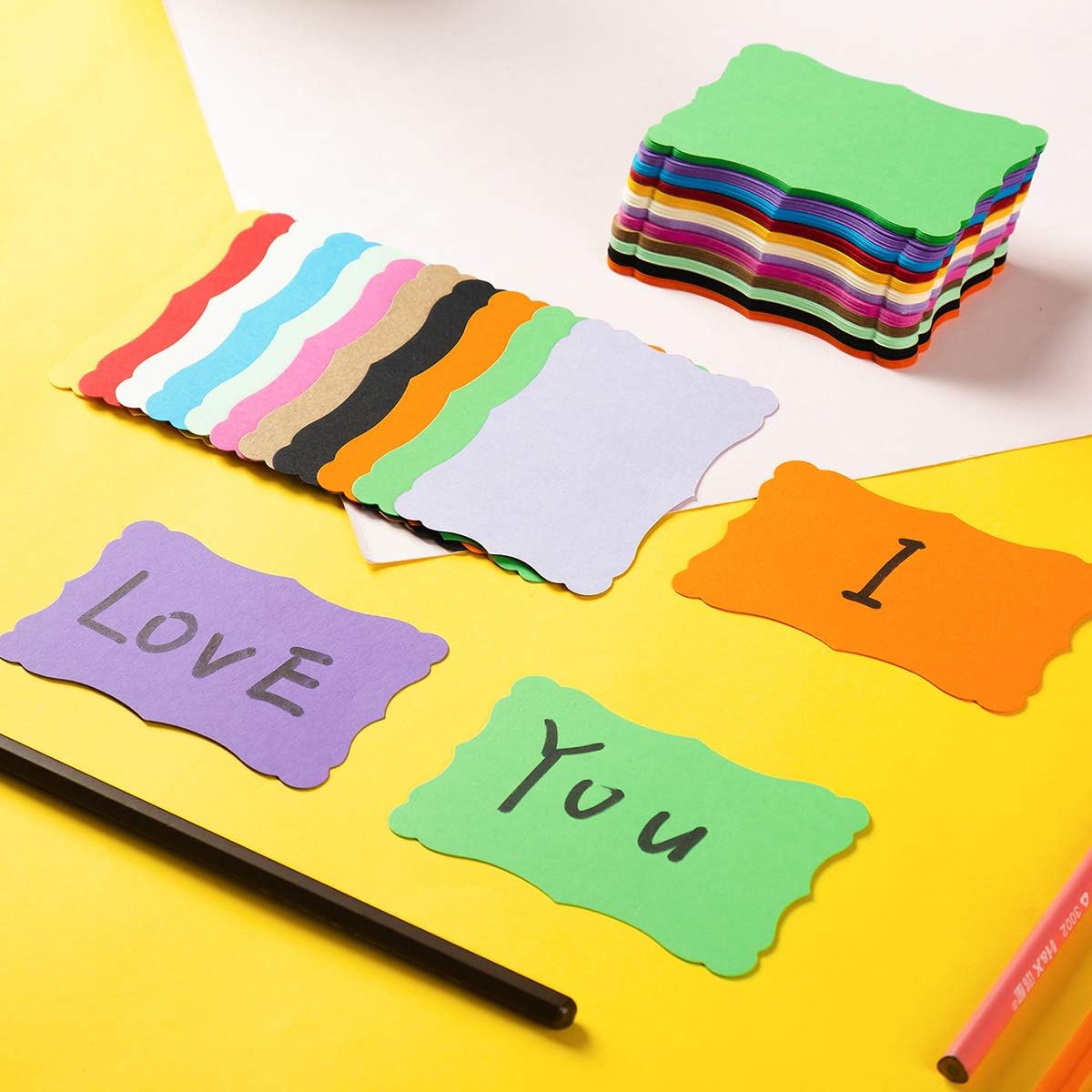 120 Pieces Small Mini Vintage Assorted Colors Blank Note Cards Gift Word Card for Business Cards (12 Colors, 3.66x 2.36 inches)