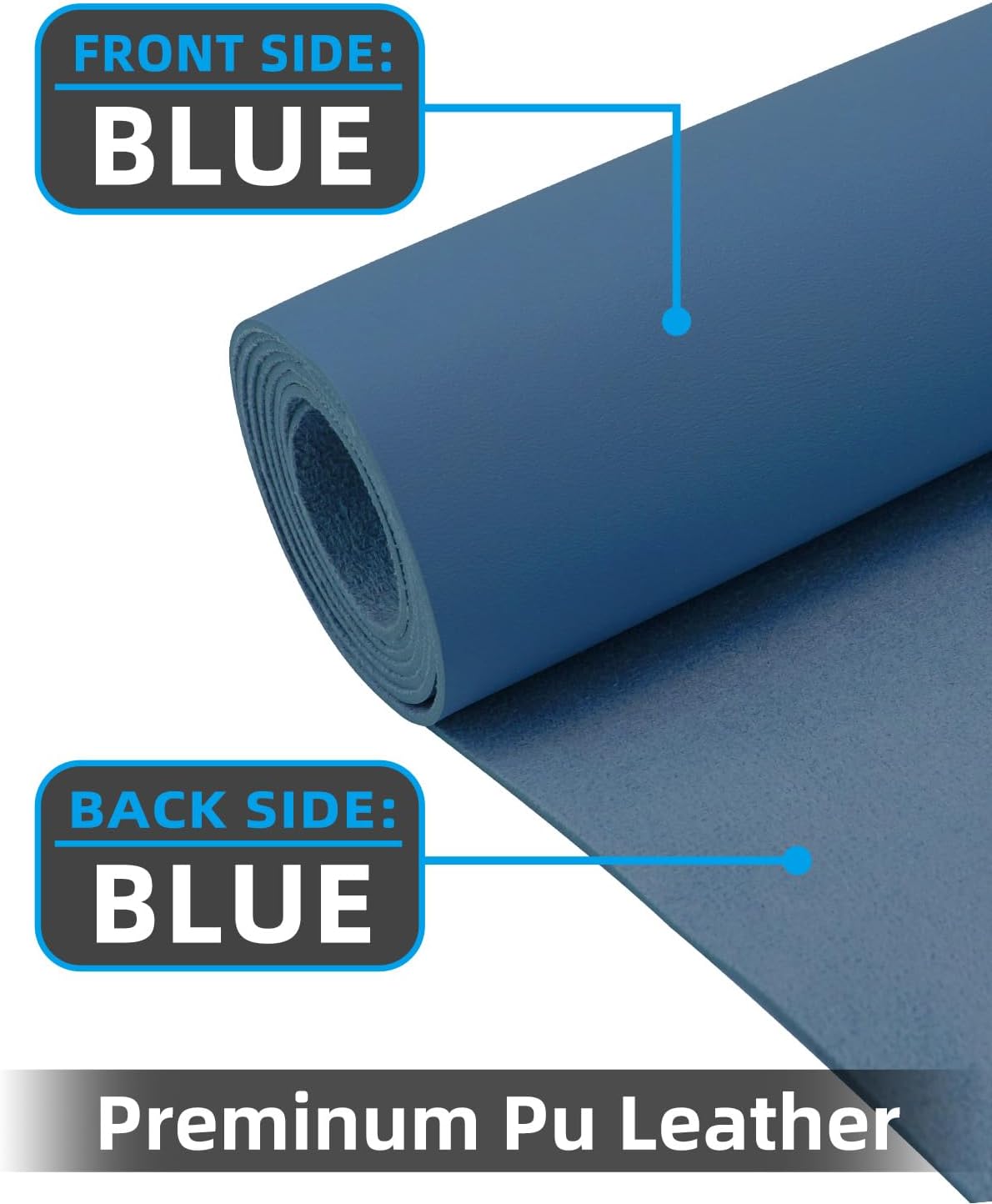 Leather Desk Pad Protector, Large Desk Mat, Mouse Pad, Non-Slip PU Leather Desk Blotter,Desk Cover mat,Desk mat for Keyboard and Mouse,Mat for Office&Home (Grey Blue, 48" x 17")