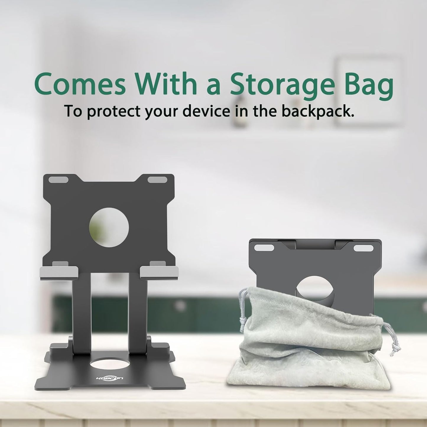 KABCON Adjustable Aluminum Tablet Stand (7-13.5 inch), Compatible with iPad, Surface Pro, FIRD HD 10, Samsung Galaxy Tab E, ASUS Transformer & Other Devices