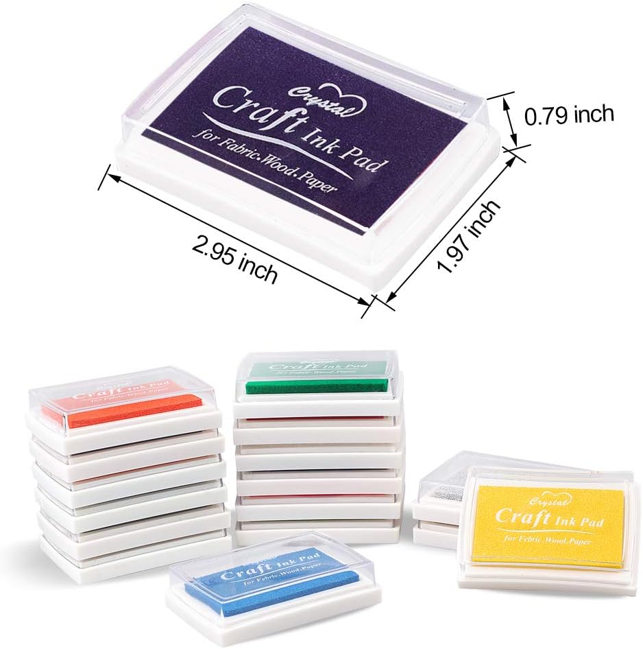 XoreArt Finger Ink Pads for Kids Washable Craft Ink Stamp Pads, 16 Color DIY for Rubber Stamps, Paper, Scrapbooking, Wood Fabric, Best Gift for Kids