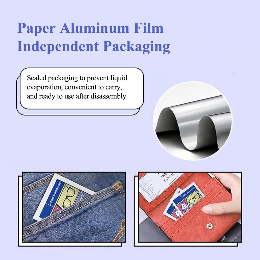 Pre-Moistened Lens Cleaning Wipes,500 Pcs Cleaning Wipes for Glasses, Computer & Laptops Screens, Smart Phones, Optical Lens, Goggles, and Watch Screen l Quick-Dry and Scratch-Free