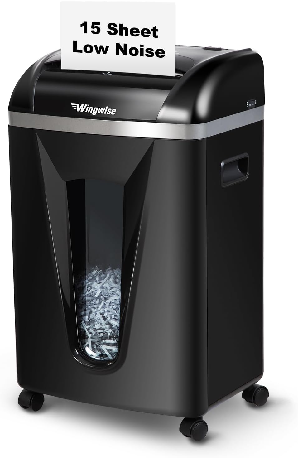 15-Sheet Paper Shredder with 58dB Quiet Operation, P4 Cross-Cut Security for Home Office, 15-Minute Run Time & 5.8-Gallon Bin – Shreds Credit Cards & CDs