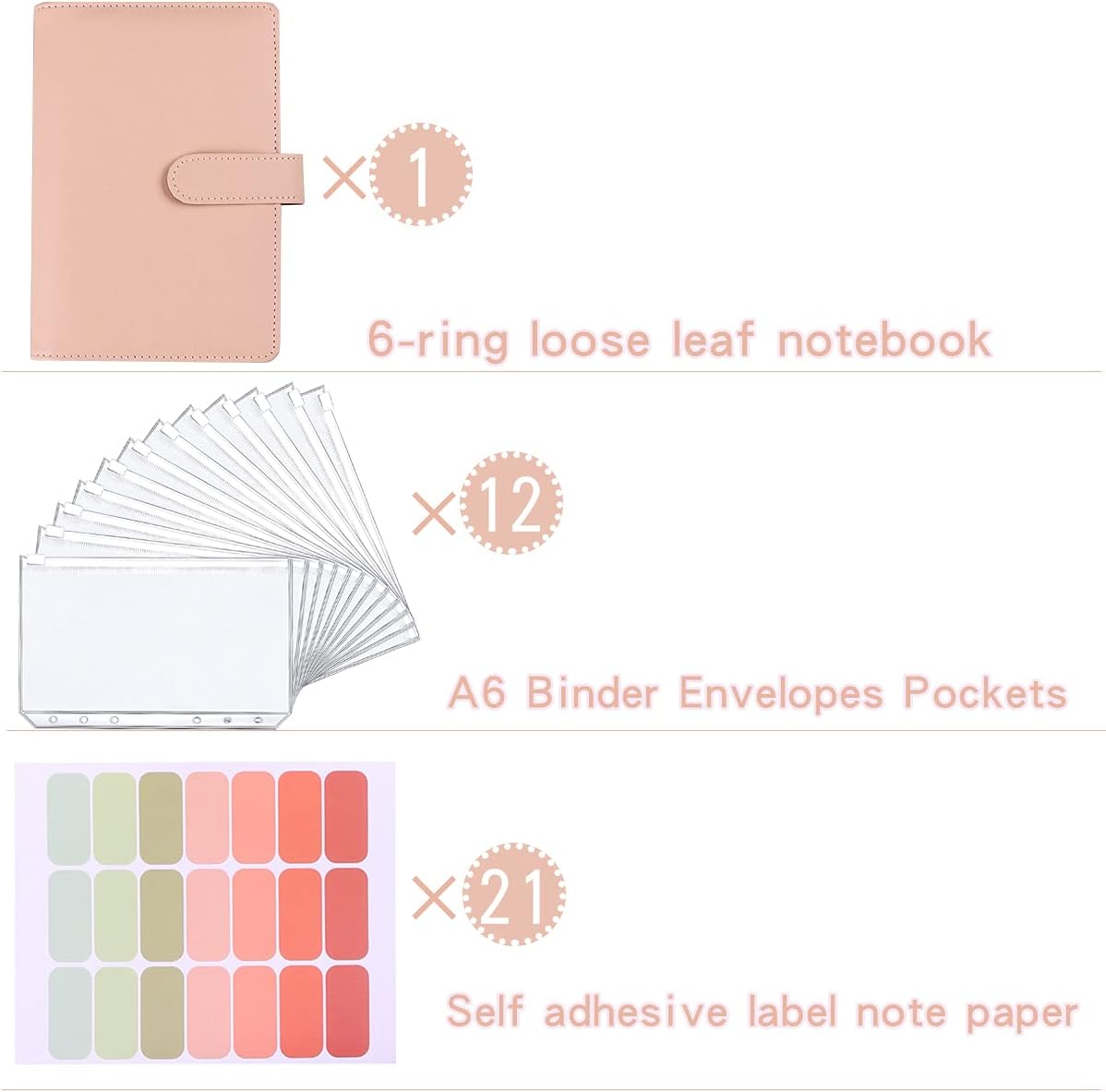 Money Saving Binder, Savings Challenges Book with for Cash Envelopes, 12pcs Zipper Envelopes A5 Budget Binder, Budget Planner for Managing Budgets and Saving Money (Pink-9.2IN)