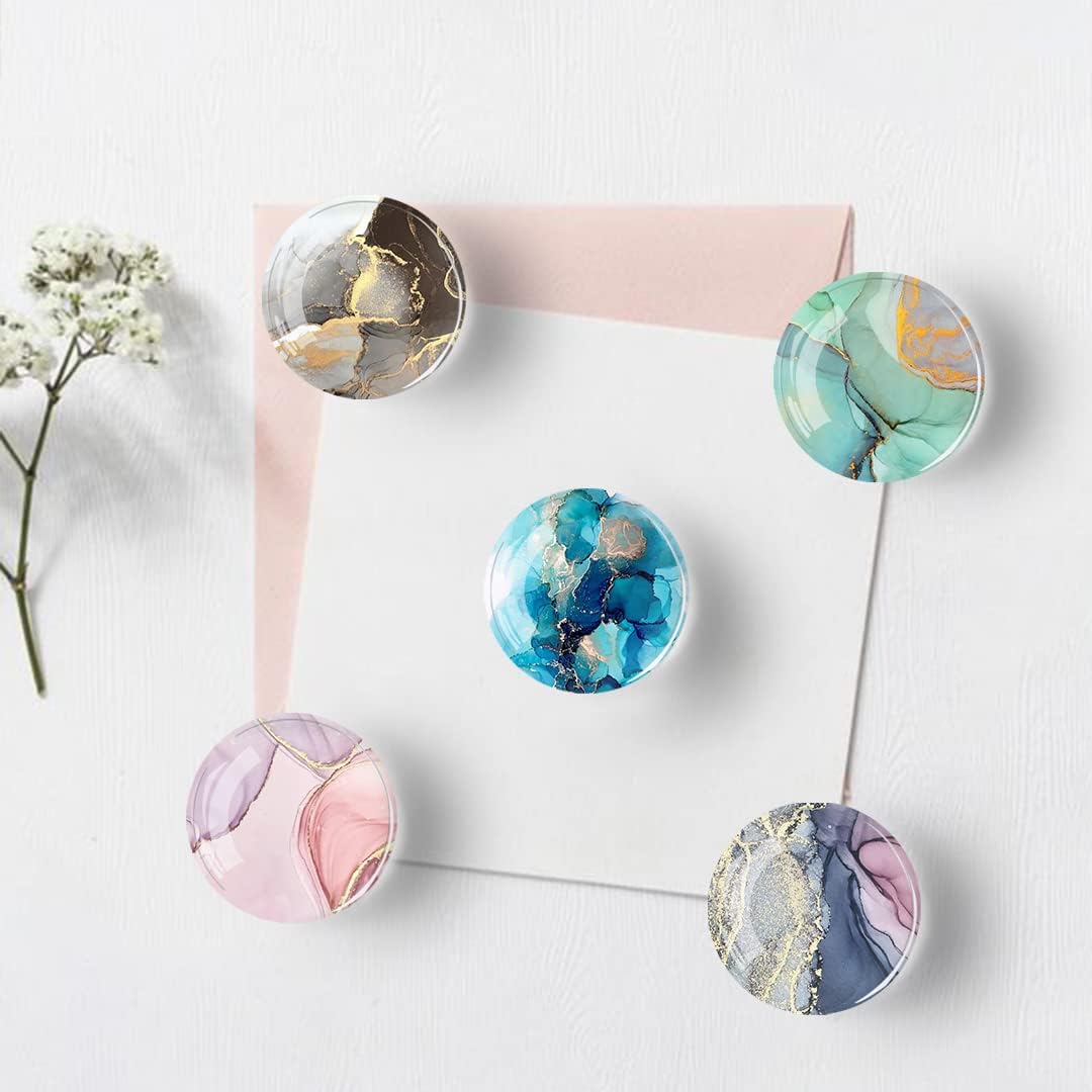 12Pcs Glass Strong Magnetic Refrigerator Magnet Fridge Sticker,Marble Crystal Fridge Magnets Decoration for Crafts,Fridge Magnets for Kitchen, Office Whiteboard, Cabinet and Dishwasher