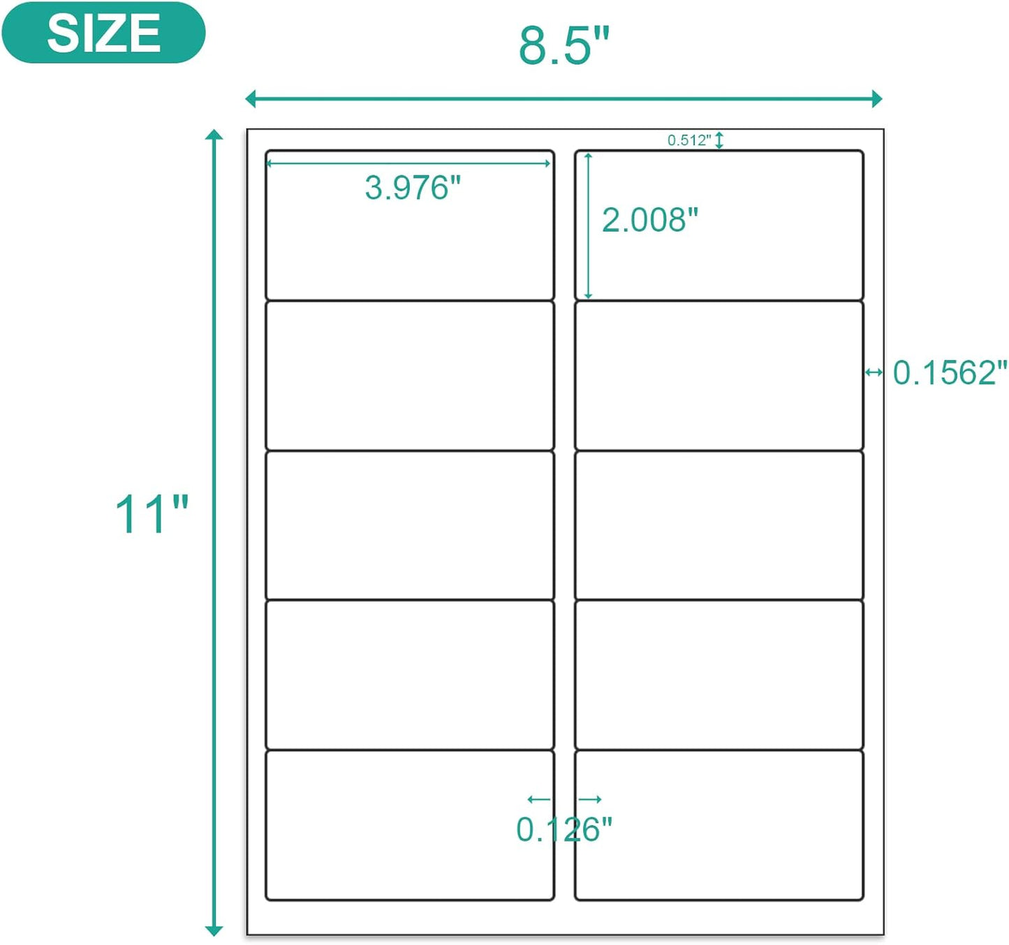 MFLABEL 2"x4" Shipping Labels - 1000 Premium Matte White Address Labels for FBA, Laser & Inkjet Printers (100 Sheets, 10/Sht) + Free Fragile Stickers!