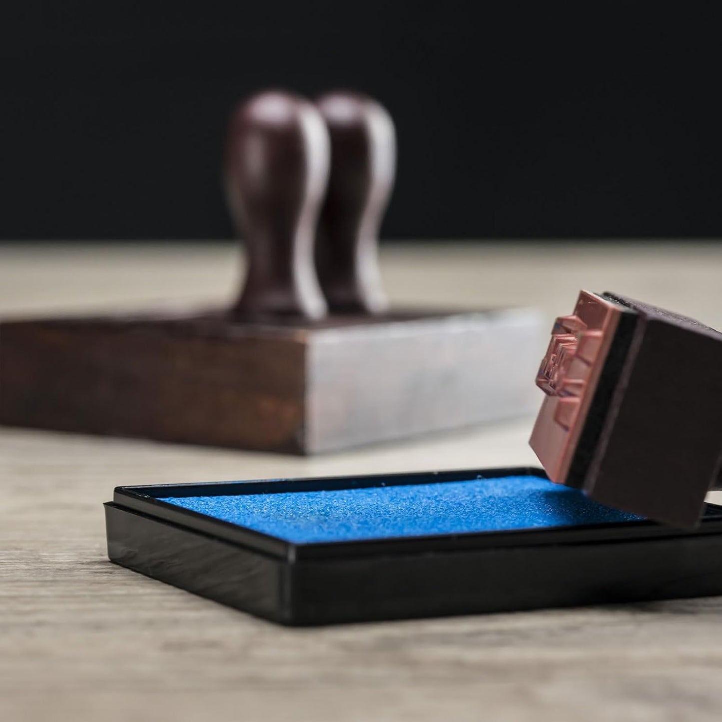 PATIKIL 3"x2" Large Stamp Pad, 2Pcs Washable Craft Ink Pad for Rubber Stamp Card Making Stamping Scrapbook Fingerprint Handprint, Blue/Black