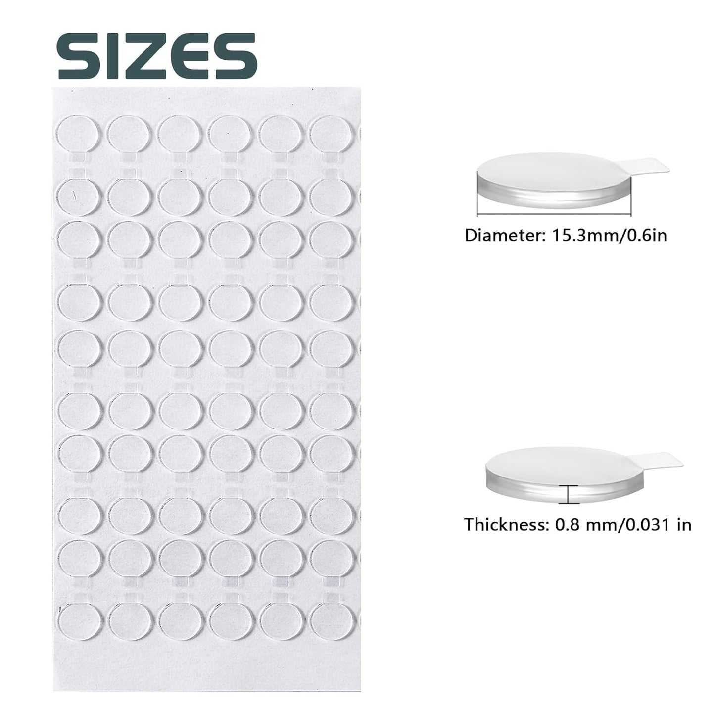 Adhesive Stick dots Two-Sided Sided Mounting Putty Stick Tack for Wall Hanging Crafts Balloons Festival Party Decorations,Clean Removable(0.6"*0.6"-480)