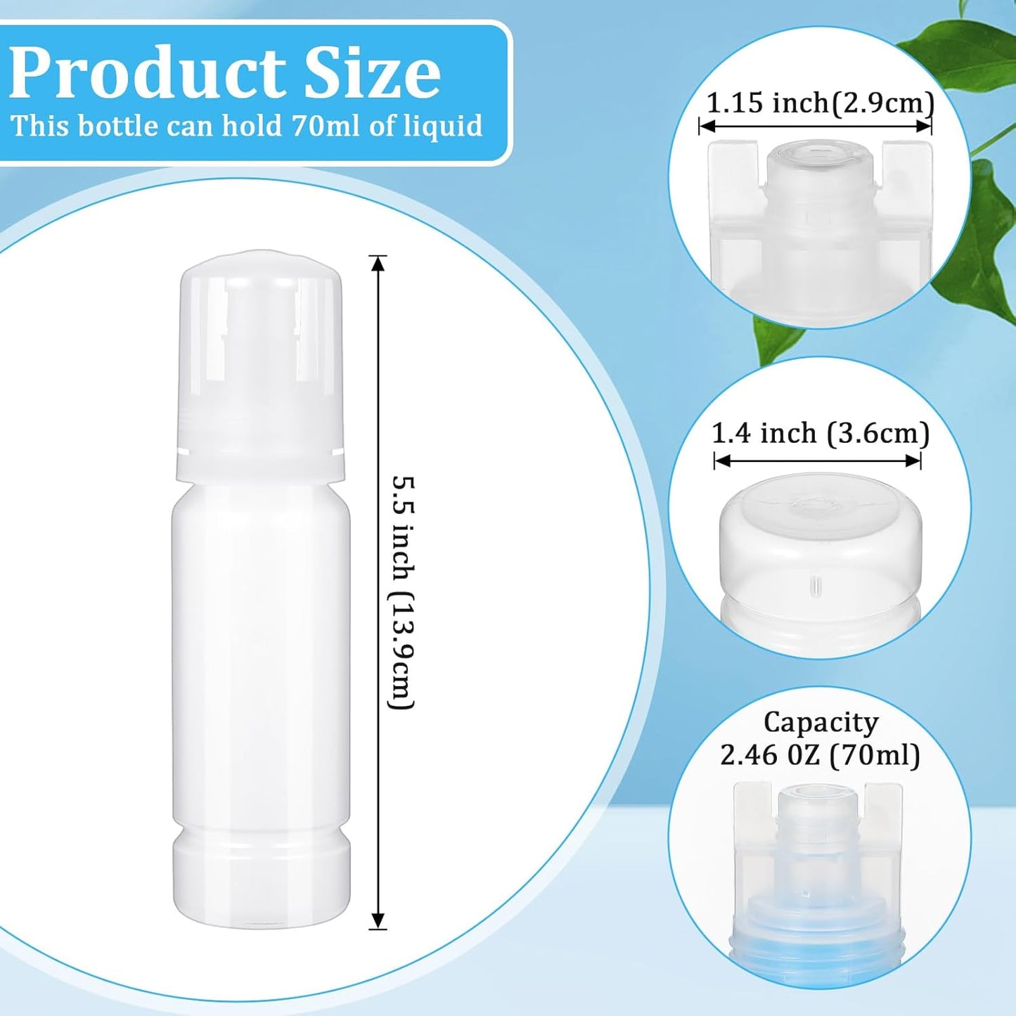 12 Pieces 70ml Empty 502 Ink Refill Bottles Universal Empty Ink Bottles