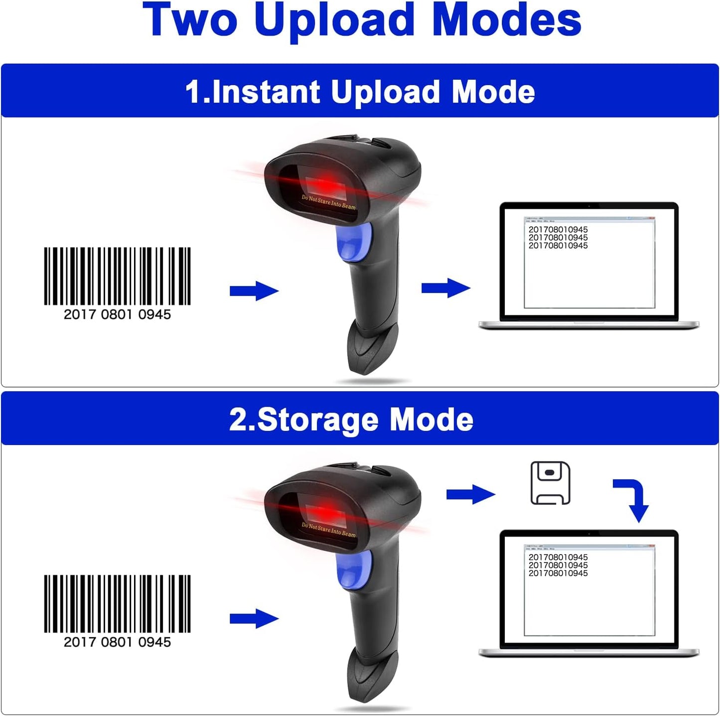 NetumScan Wireless Barcode Scanner with Stand, 2-in-1 Automatic USB Cordless 1D Barcode Reader Handheld CCD Bar Code Scanner with Stand for Store, Supermarket, Warehouse