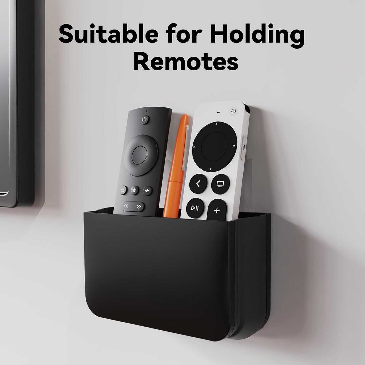 Magnetic Foldable Pen Holder, Magnetic Dry Erase Marker Pencil Holder, Strong Magnet Remote Holder Storage Organizer for Office, Whiteboard, Locker, Home Refrigerator, Desk Accessories(1 Pack Black)