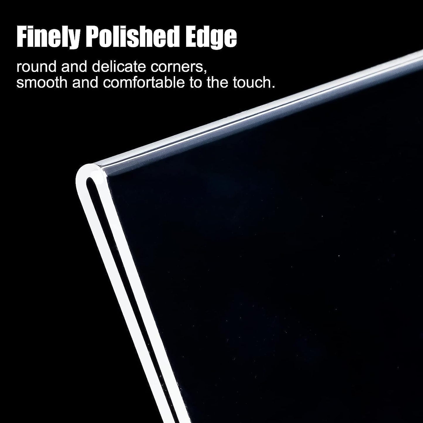 3 pack 8.5x11 Acrylic Sign Holder for Picture Frames, L Shape Clear Plastic, Plastic Sign Holder,Menu Holder, Unbreakable Table Sign Holder for Restaurant, Office, School, Store and Home Use