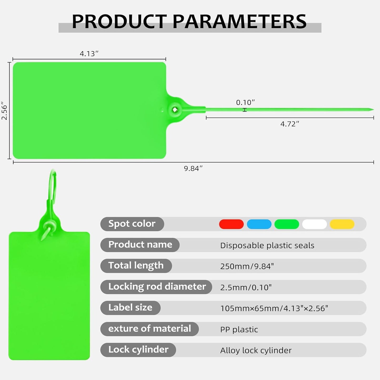 100 Plastic Tags Waterproof Tags for Labeling Shipping Tags Shipping Labels Security Tamper Seals Hanging Tags Writable Marker Ties Storage Tag with One Marker Pen (Green)