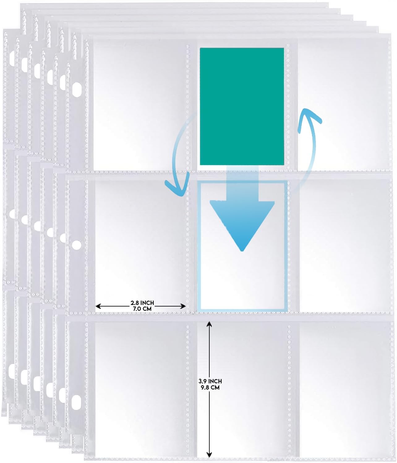 540 Pockets Trading Card Sleeves, Premium 9-Pocket 30 Pages, Double-Sided Baseball Binder Sleeves, Protectors Binder Sheets for Baseball Cards & More - Fits 3 Ring Binder (30 Sheets) (30 Sheets)