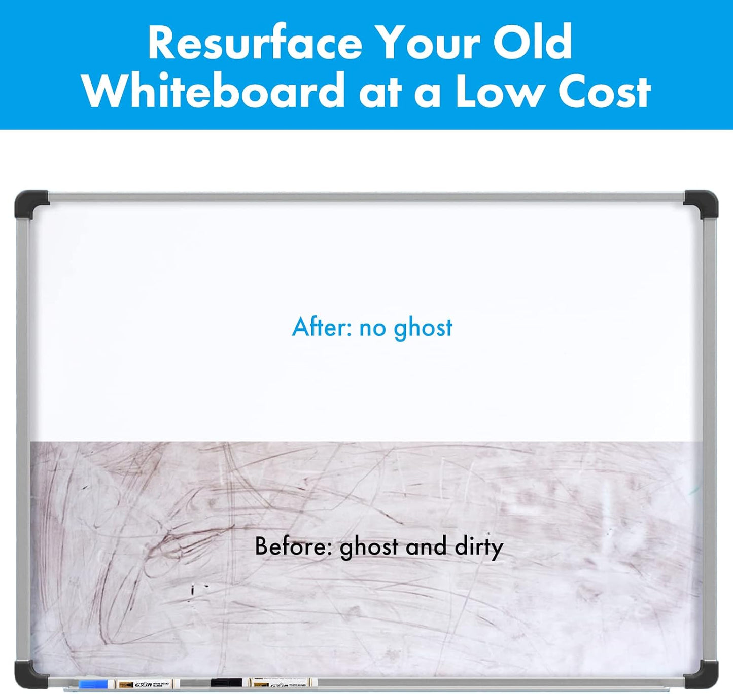 HAMIGAR Magnetic Whiteboard Contact Paper 18" x 24" Dry Erase White Board Sticker for Wall Stick on White Board Peel and Stick Wallpaper Adhesive Poster with Marker, Magnetic Eraser and Magnets