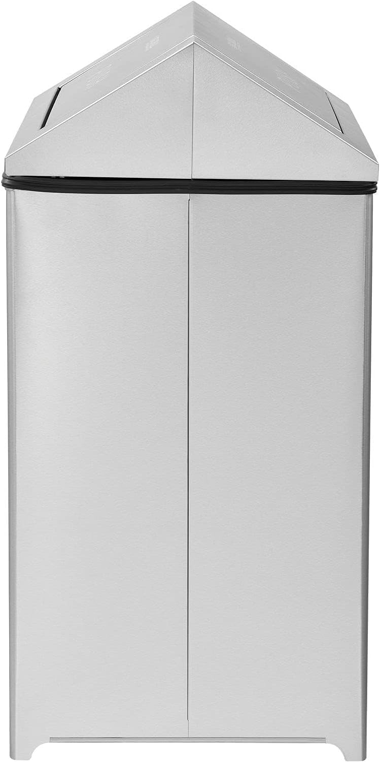 Global Industrial 40 Gallon Stainless Steel Swing Top Receptacle