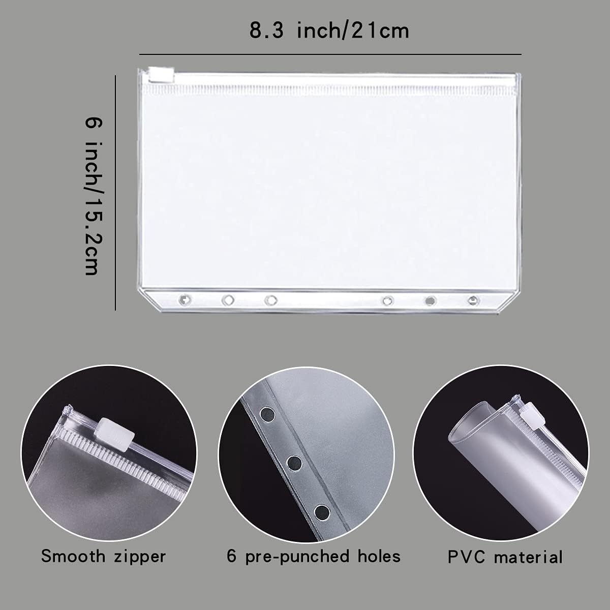 Money Saving Binder, Savings Challenges Book with for Cash Envelopes, 12pcs Zipper Envelopes A5 Budget Binder, Budget Planner for Managing Budgets and Saving Money -(Gray-9.2IN)