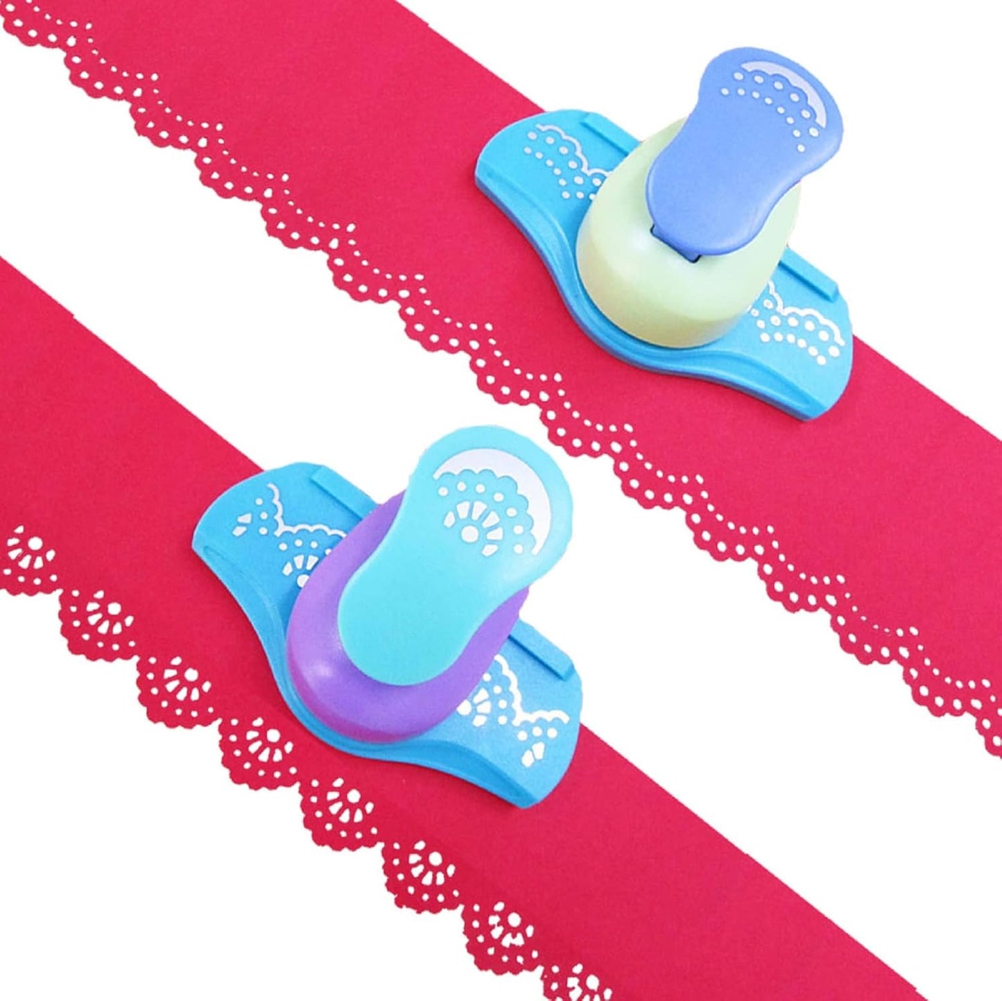 MIAO JIN 2PCS Craft Punch Hemming Big Tool Edge Paper Puncher Hand Scrapbooking Fancy Border Perforator Fancy Hole DIY Art scrapbooks, Gift Cards, Wedding Cards, Decorations