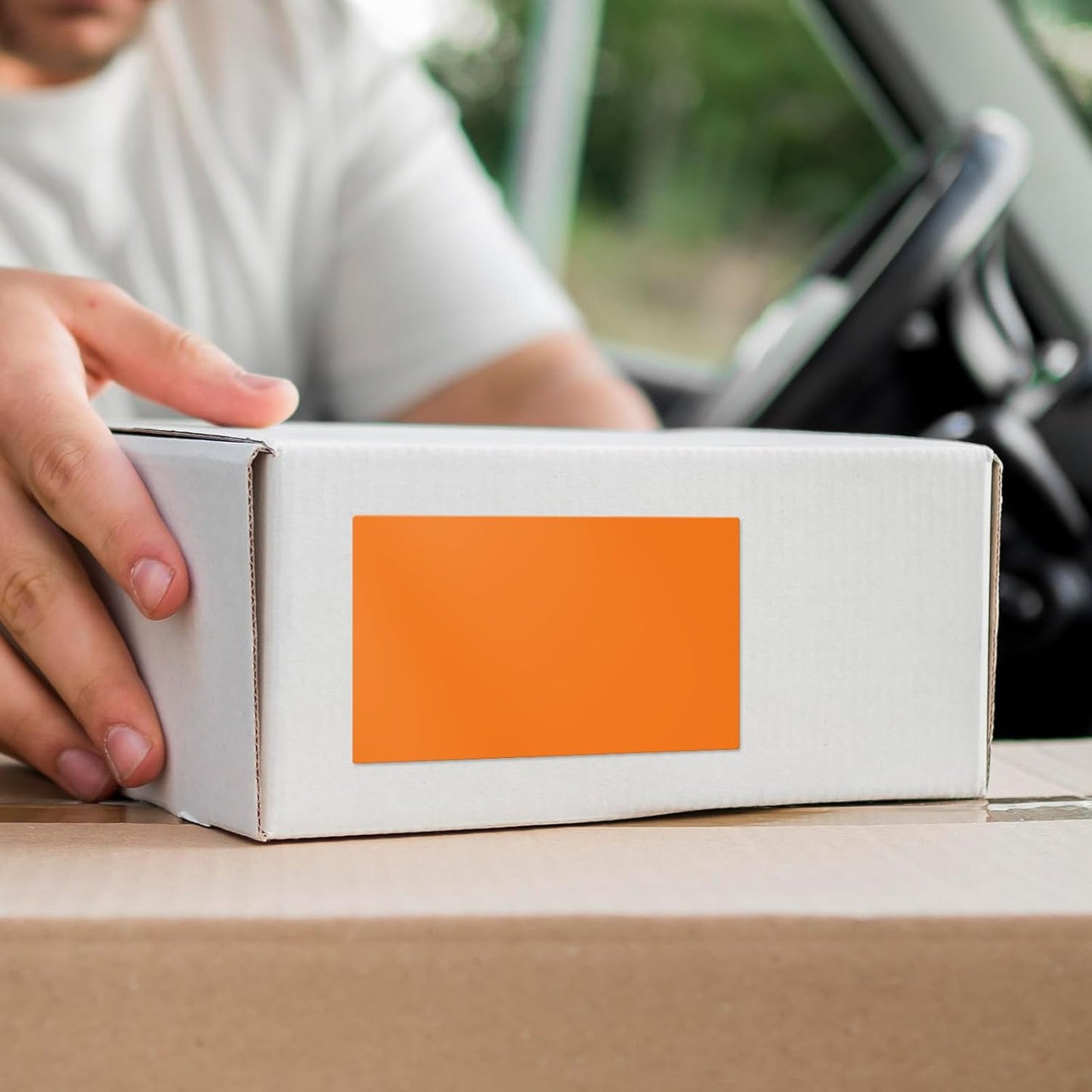 Orange Color Coding Labels 3 × 2 Inches Self-Adhesive Rectangle Stickers Waterproof Name Tags for Office School Home 40 PCS