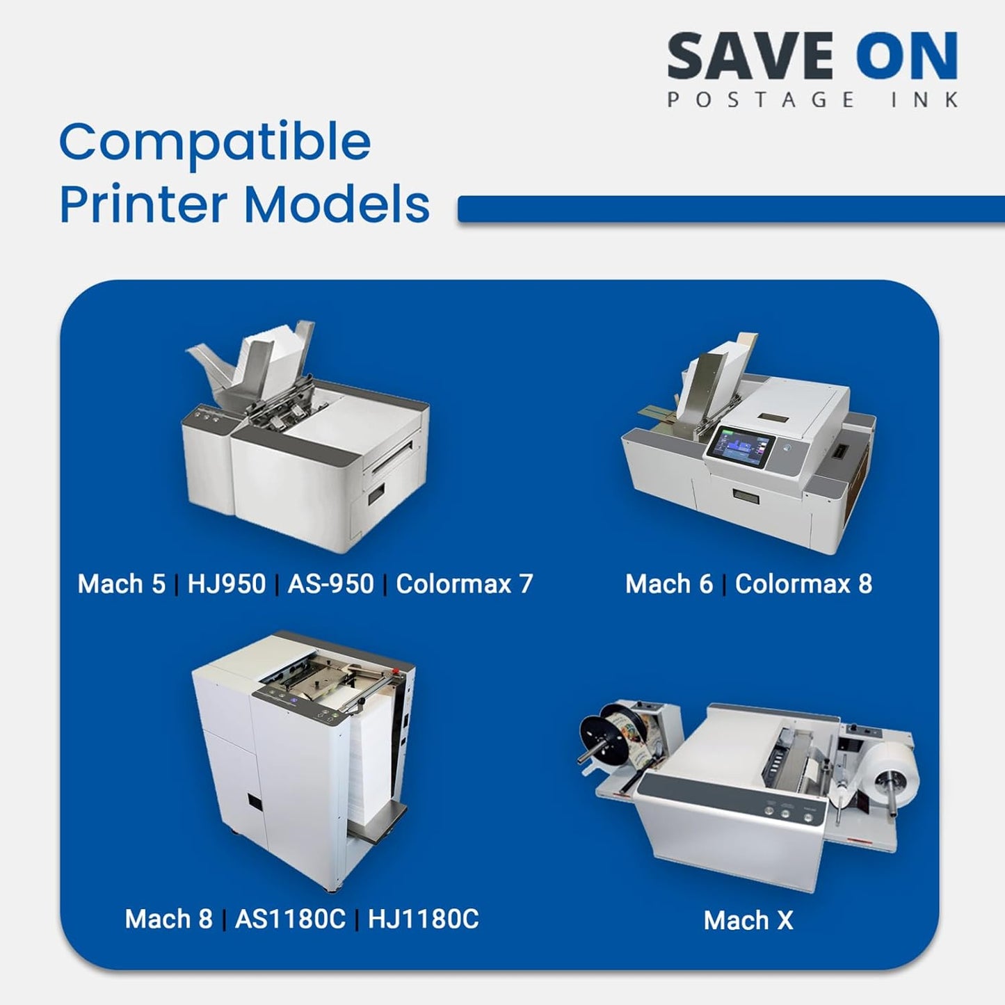 Quadient Memjet M5K250-N Compatible High Capacity Cyan Printer Ink Tank (250ml) - Printer Ink Cartridge for Mach Series Quadient & Hasler Printers - Fade-Resistant Replacement Inkjet Printer Ink