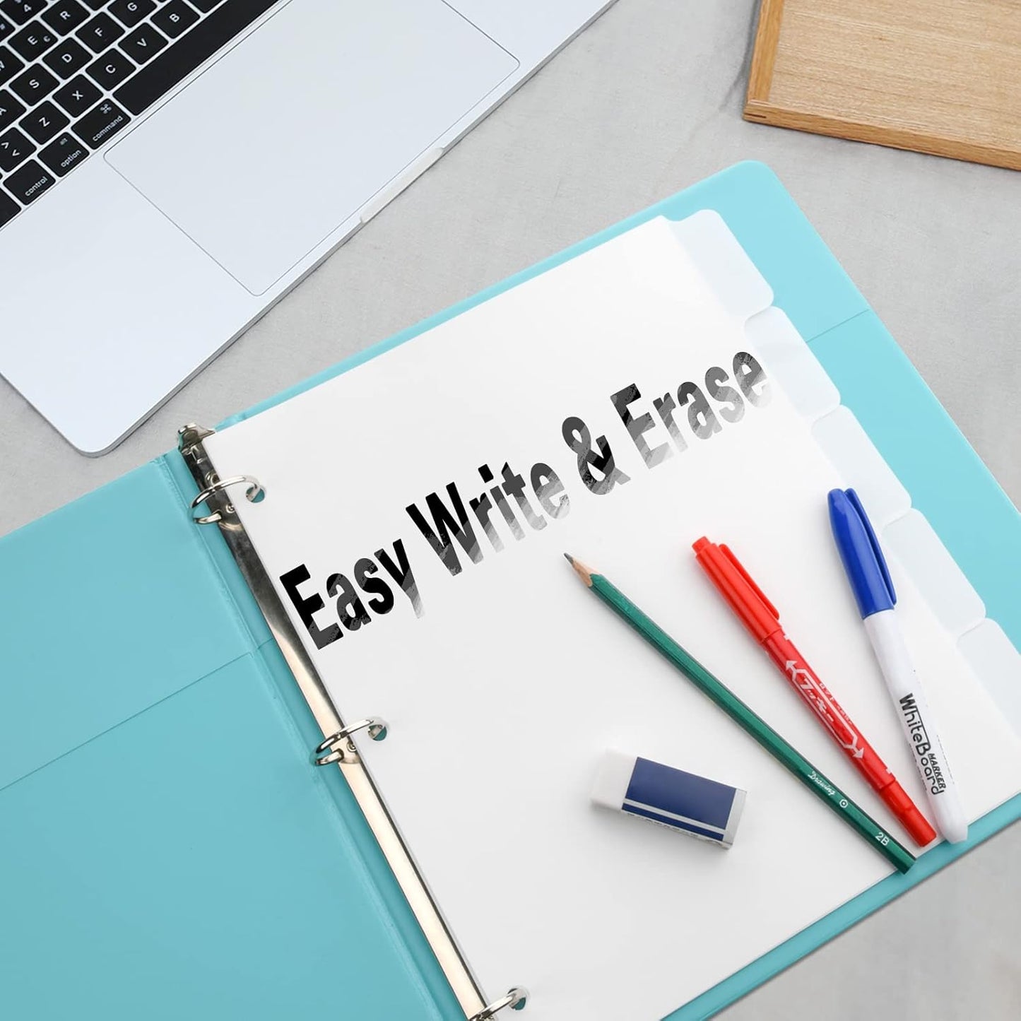 3 Ring Binder Dividers with 5 Tabs, Write & Erase Plastic Binder Dividers Durable 3 Hole Punch Dividers Letter-Size 1/5 Cut Big Tabs Dividers, 10 Set, 50 Dividers Total