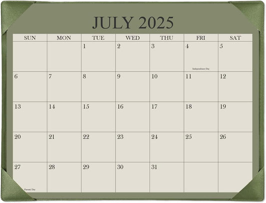 Desk Calendar 2025-2026 with Desktop Mat, 18 Month Small Desk Pad Calendar from September 2025 to December 2026, 8.5" x 11" Desk Pad Calendar 2025-2026 for Home, School Office, Cyan
